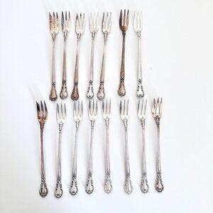 GORHAM STERLING SILVER CHANTILLY COCKTAIL PICKLE FORK 5.5" LONG SET OF 15